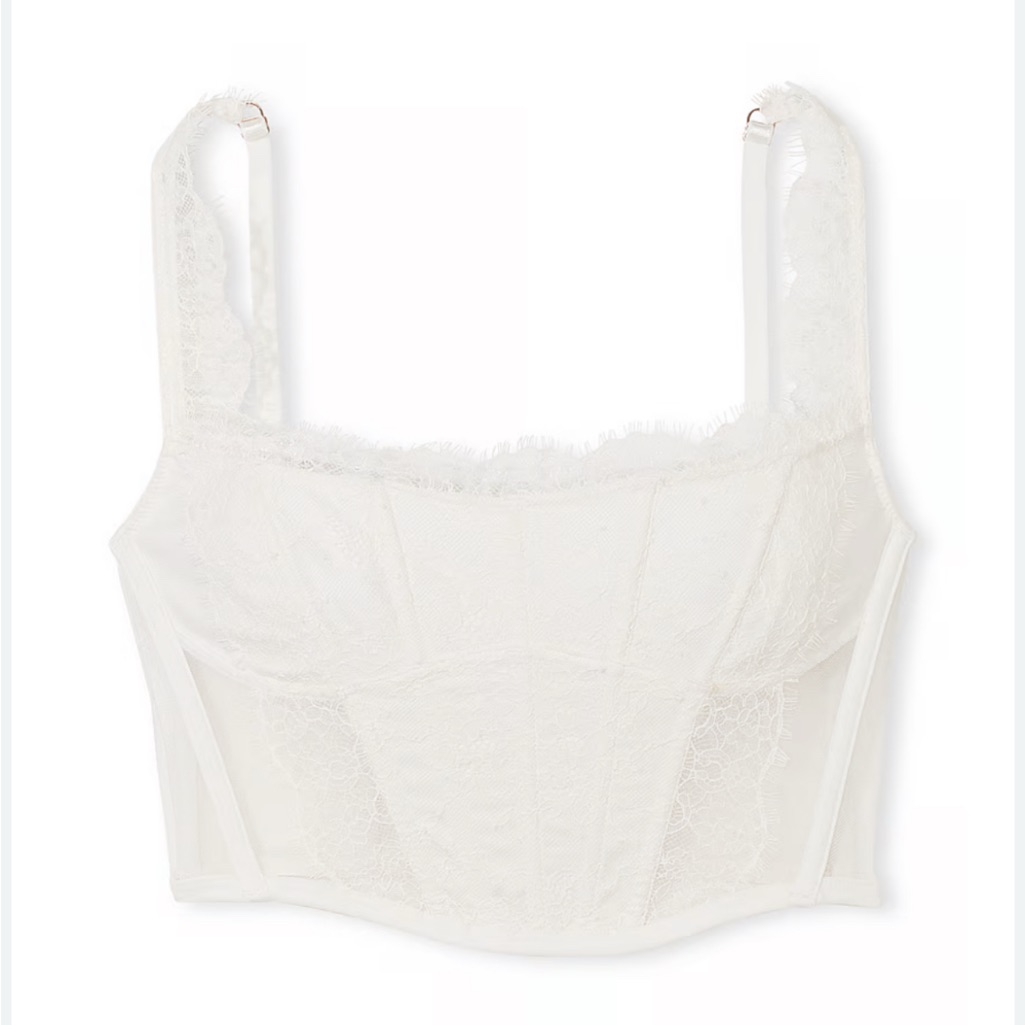 Vs White Lace Bustier Top
